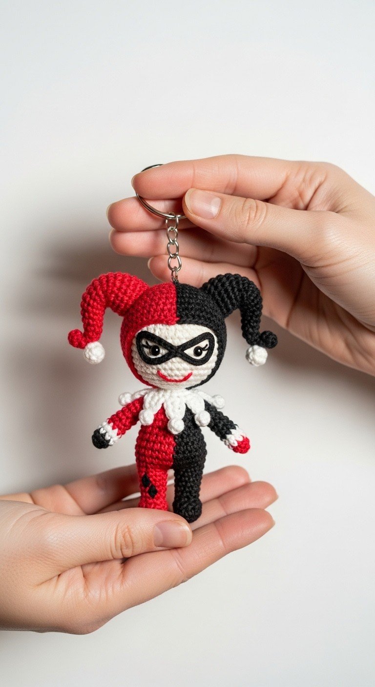 Crochet Harley Quinn Amigurumi Keychain Pattern - Unleash Your Inner Anti-Hero!