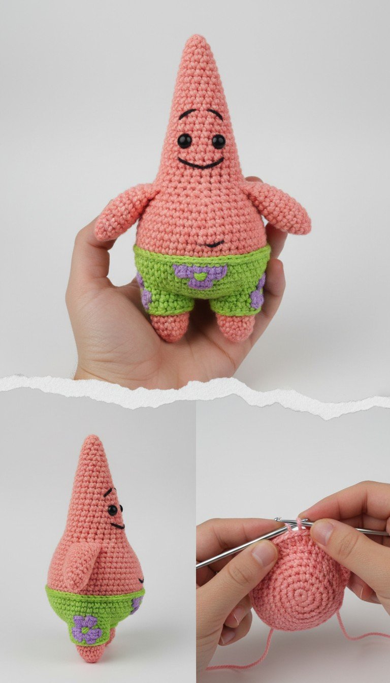 Crochet Your Own Patrick Star Amigurumi: A Free Pattern for Bikini Bottom's Best Pal!