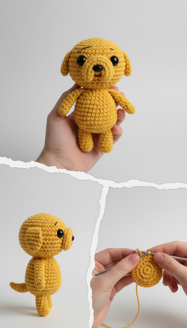 Craft Your Own Adorable Amigurumi Yellow Dog: Free Crochet Pattern!