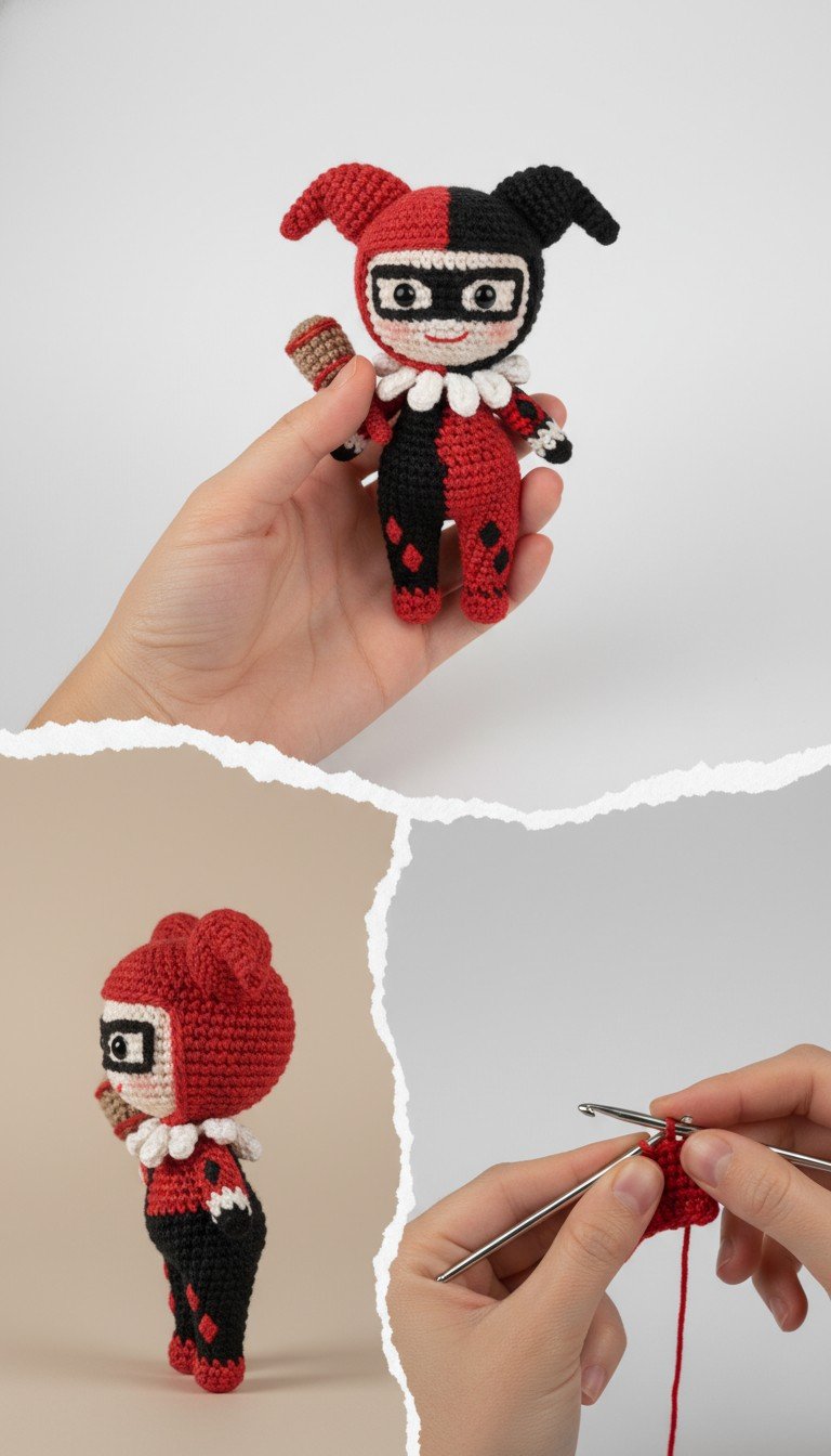Crochet Your Own Cuddly Chaos: Free Harley Quinn Amigurumi Pattern!