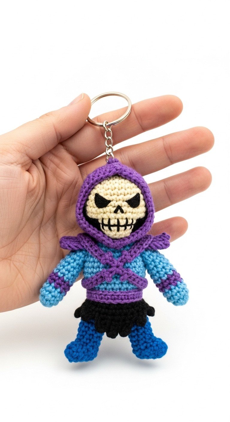 Master the Universe! Crochet Your Own Skeletor Amigurumi Keychain Pattern