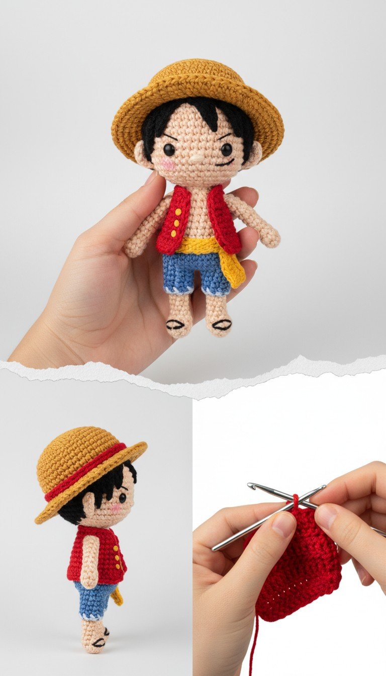 Set Sail! Free Monkey D. Luffy Amigurumi Crochet Pattern