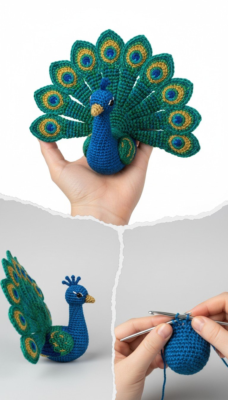 Stunning Crochet Peacock Amigurumi Pattern: Craft Your Own Majestic Bird!