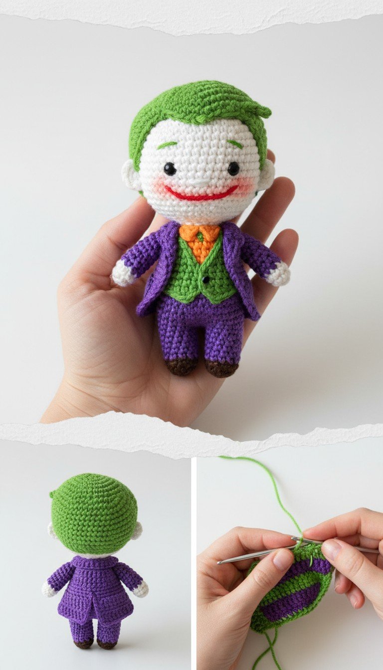 Crochet the Clown Prince: Your Free Joker Amigurumi Pattern!