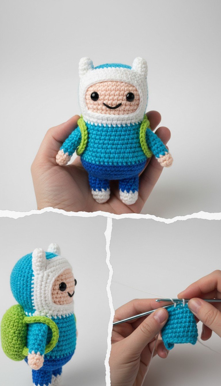Finn the Human Amigurumi Crochet Pattern - Adventure Time Fan Art!