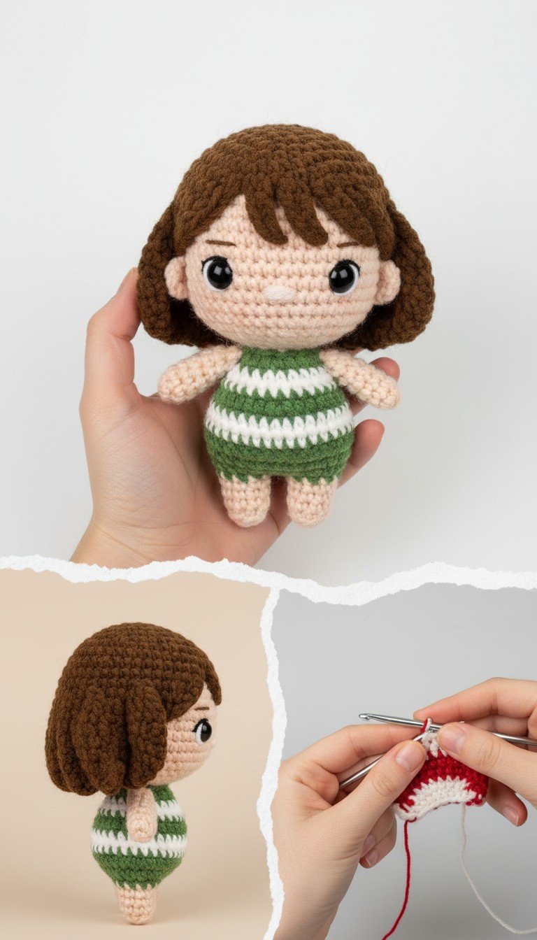 Charming Striped Amigurumi Doll Crochet Pattern - Beginner Friendly!