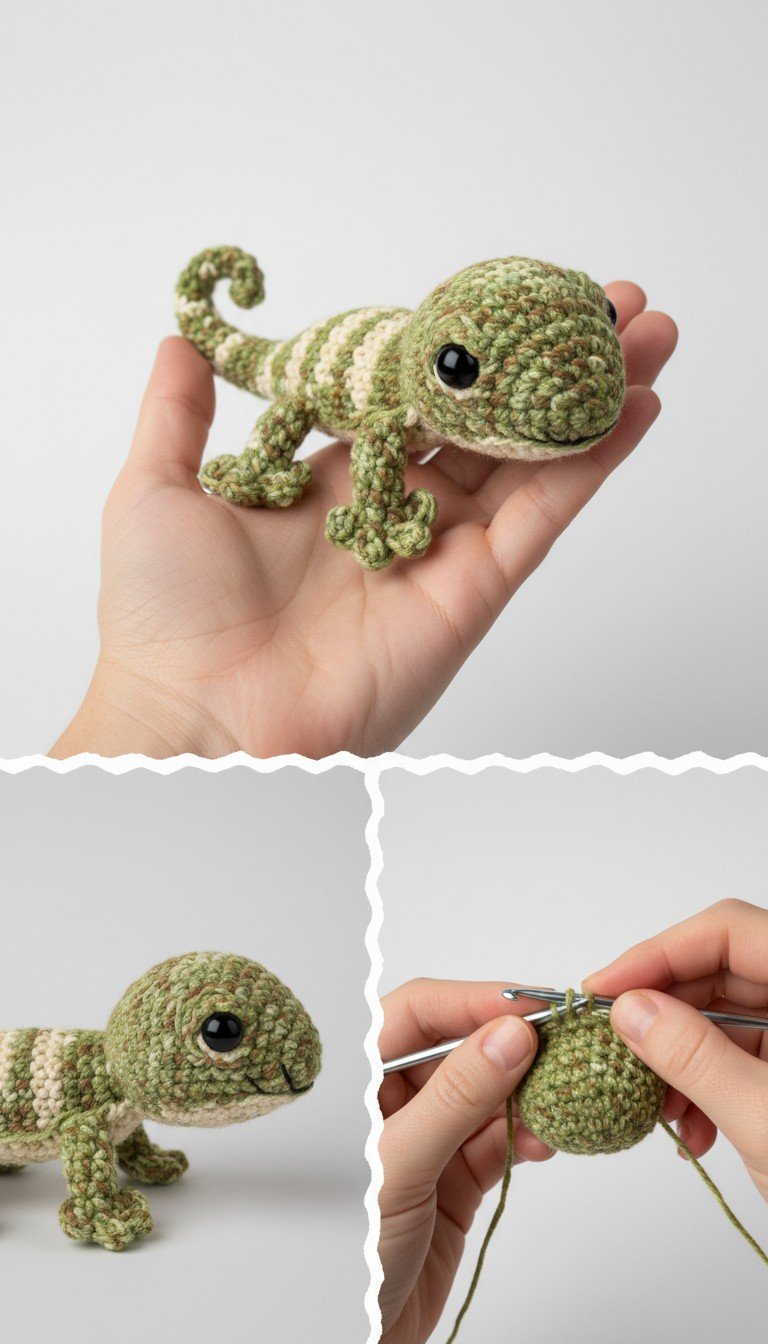 Craft an Adorable Amigurumi Gecko: Free Crochet Pattern!