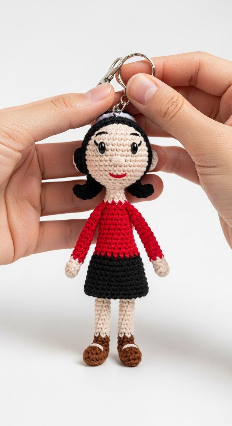 Crochet Olive Oyl Amigurumi Keychain: A Classic Cartoon Pattern!