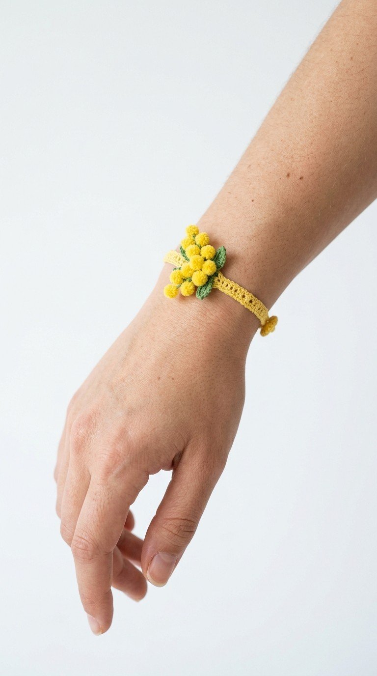 Sunshine on Your Wrist: Crochet Mimosa Flower Bracelet Pattern