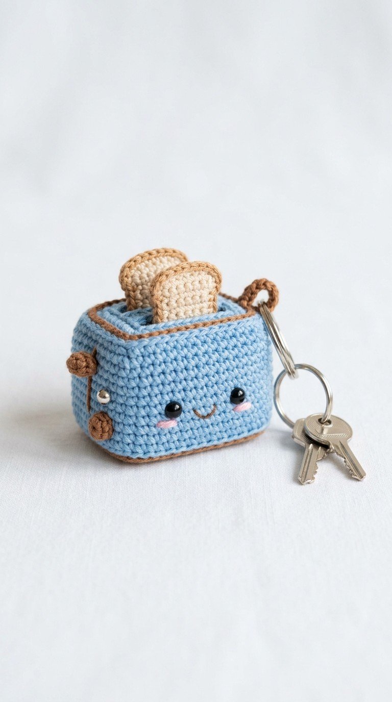 Toasty & Cute: Free Amigurumi Toaster Keychain Crochet Pattern