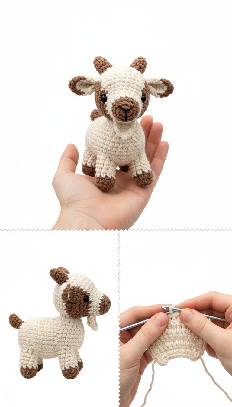 Adorable Amigurumi Baby Goat Free Crochet Pattern