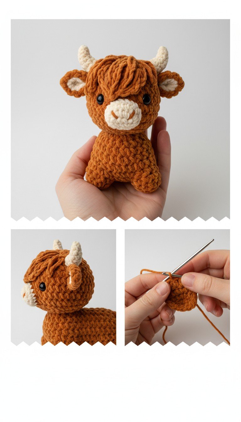 Adorable Crochet Highland Cow Amigurumi Pattern - Moo-ve Over, Cuteness!