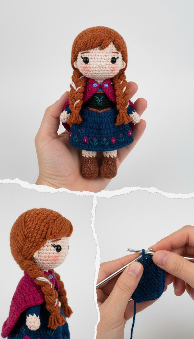 Enchanting Crochet Princess Anna Doll Amigurumi Pattern