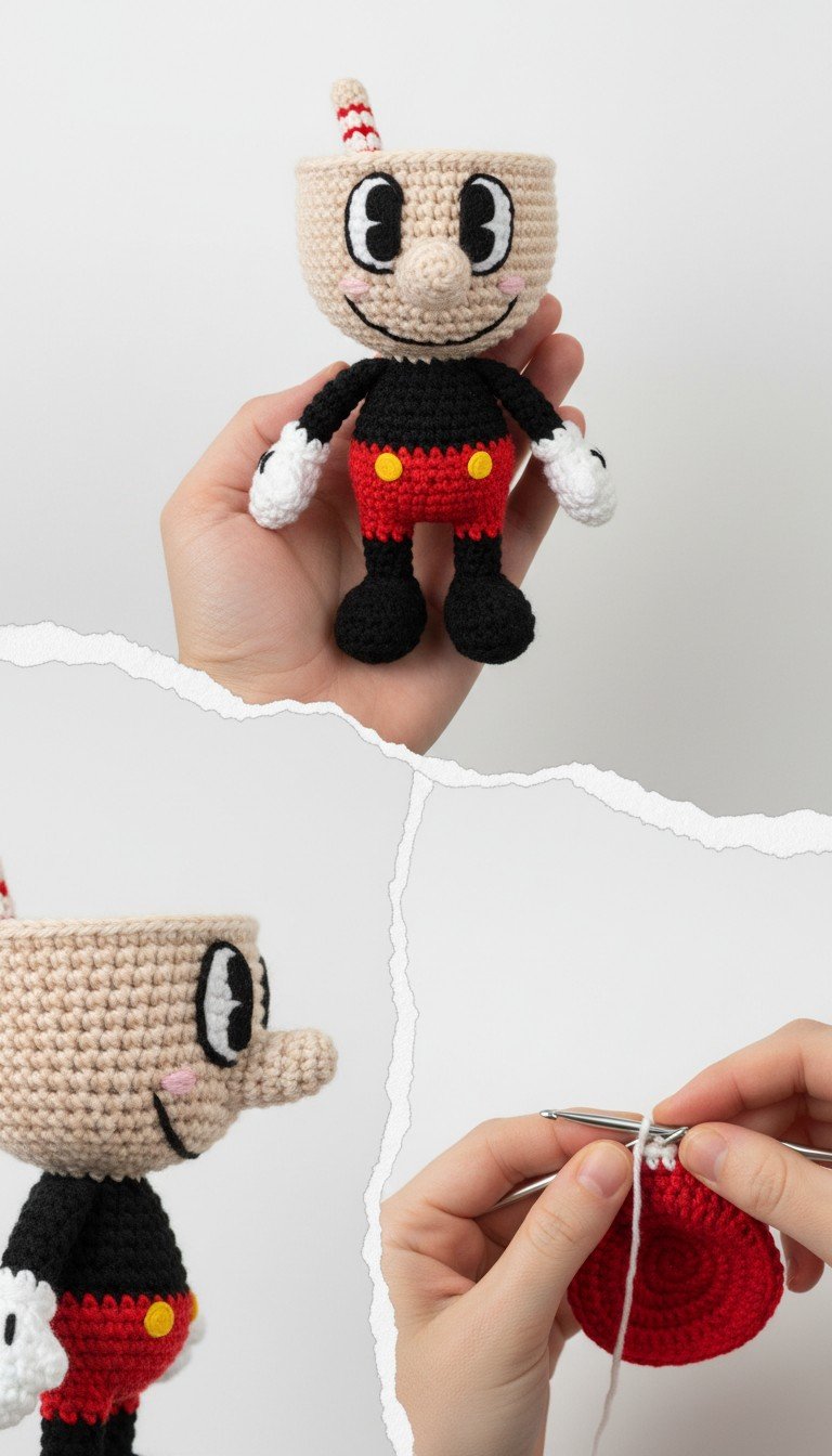Crochet Your Own Cuphead! Free Amigurumi Pattern for Gaming Fans