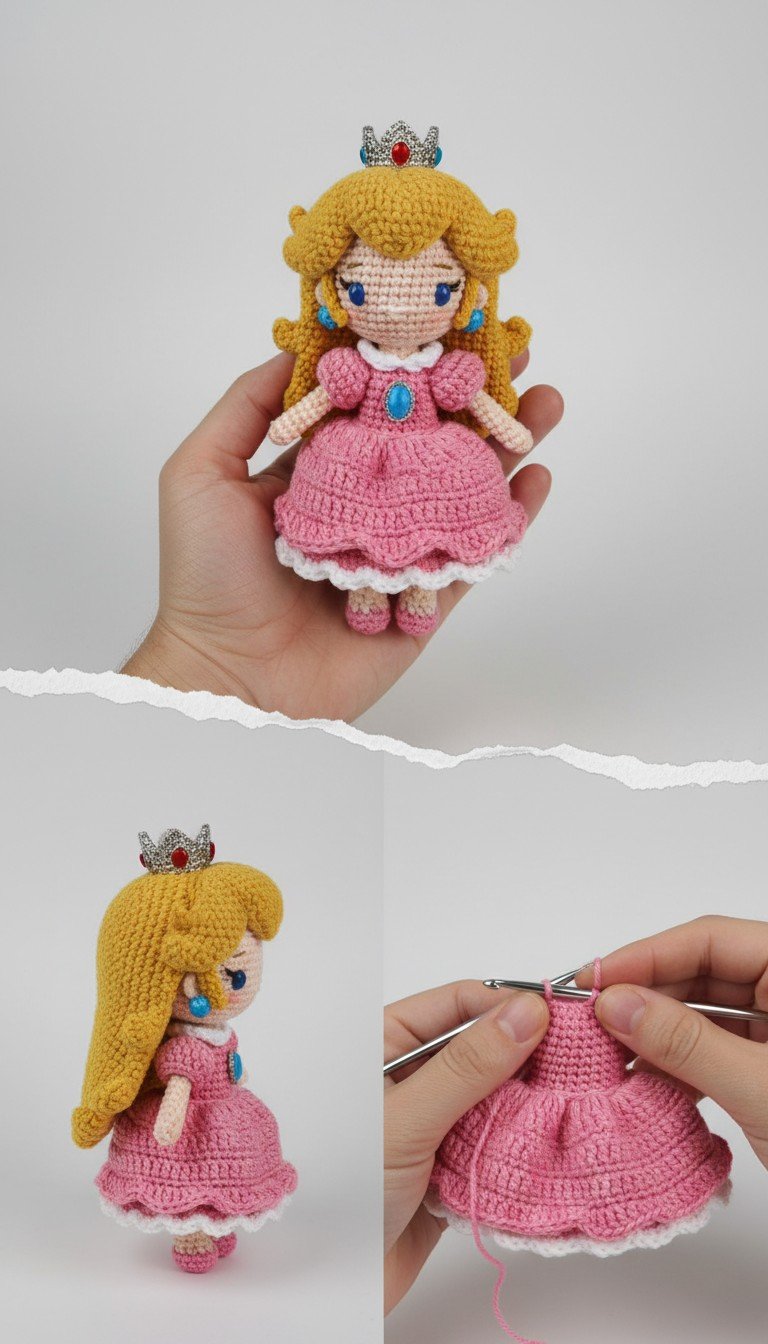 Crochet Your Own Mushroom Kingdom Royalty: Princess Peach Amigurumi Pattern