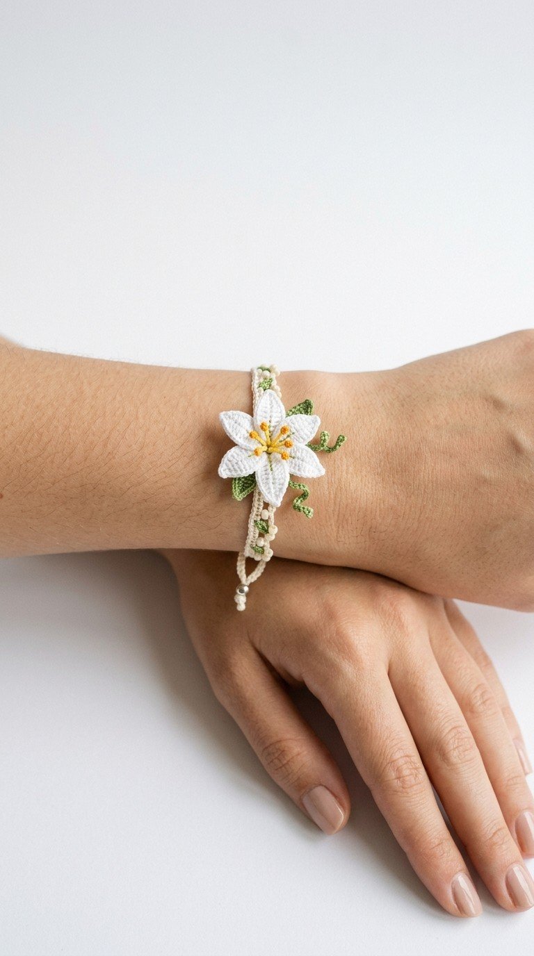 Delicate Crochet Flower Bracelet: Your Handmade Floral Accessory Pattern
