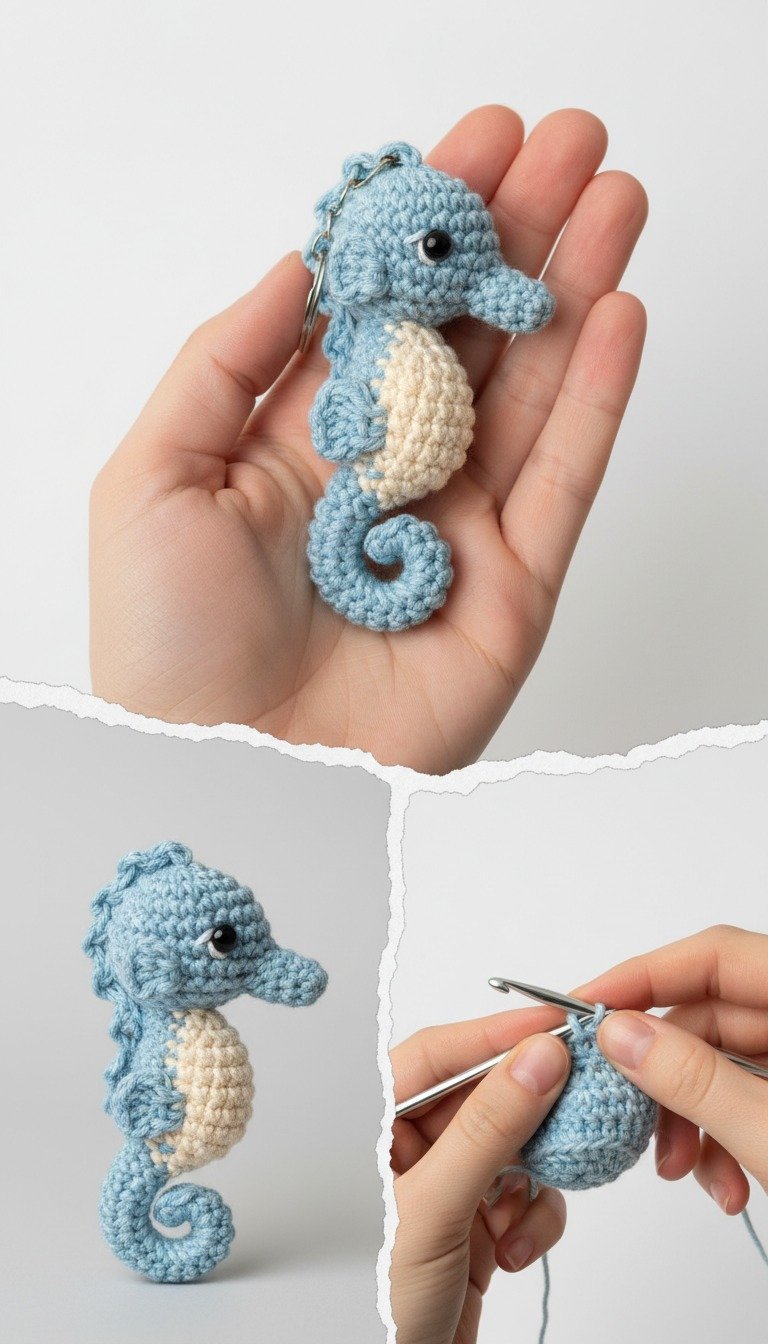Adorable Amigurumi Seahorse Keychain Pattern - Dive into Crochet Fun!