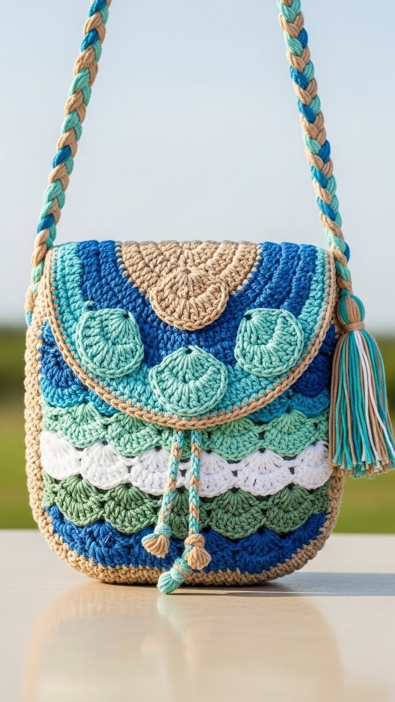 Boho Chic Crochet Shell Stitch Crossbody Bag Pattern