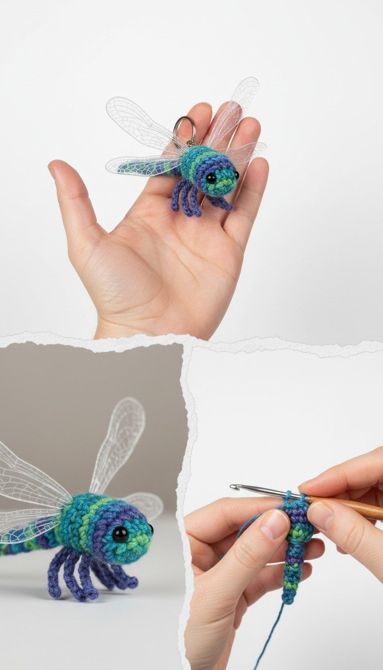 Crochet Dragonfly Keychain Pattern: Craft Your Own Whimsical Amigurumi Friend!