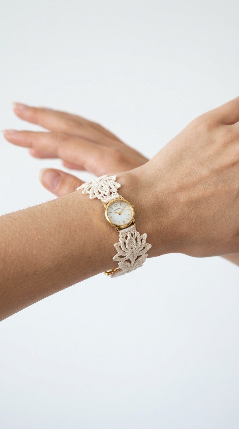 Crochet Your Own Elegant Floral Lace Watch Band