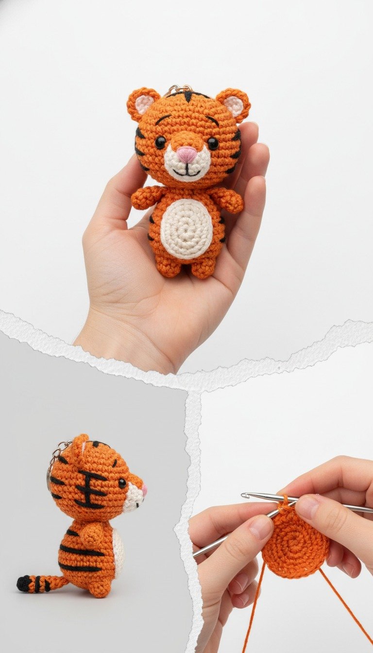 Adorable Amigurumi Tiger Keychain Crochet Pattern