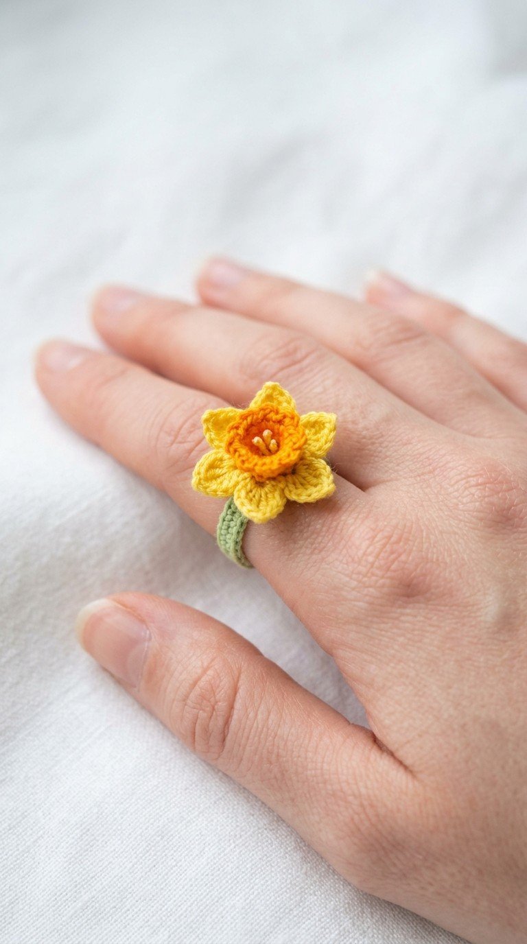 Crochet Daffodil Ring Pattern: Craft Your Own Spring Blossom Jewelry