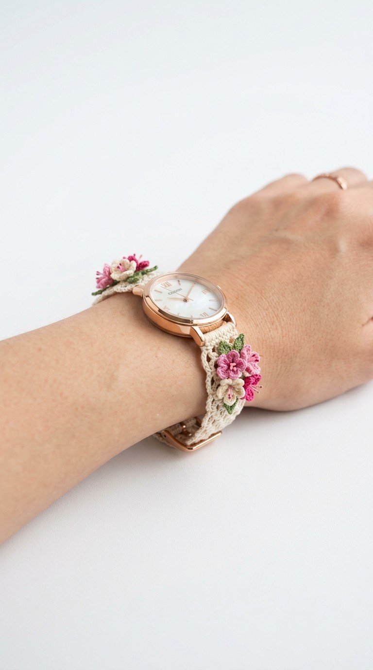 Crochet Floral Watch Band: An Elegant Handmade Accessory Pattern
