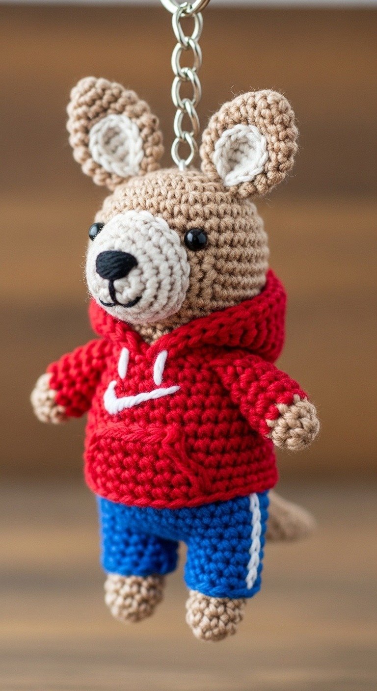 Crochet Your Own Sporty Bear Amigurumi Keychain: Free Pattern!