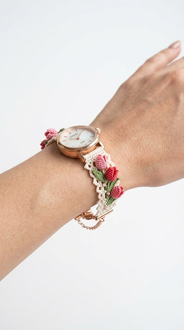 Bloom with Style: Crochet Tulip Watch Strap Pattern
