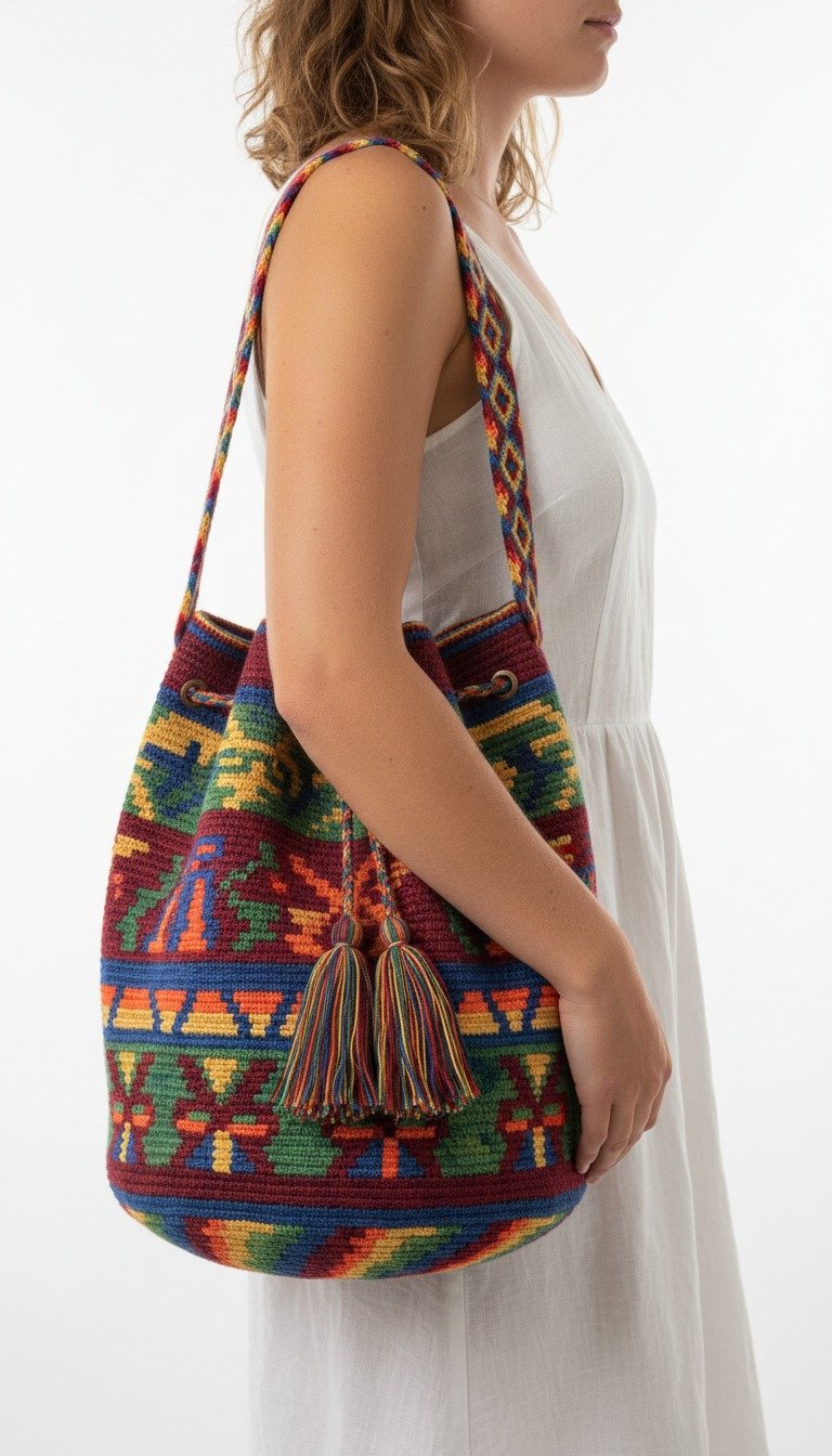 Craft Your Own Boho Chic: Vibrant Tapestry Crochet Bucket Bag Pattern
