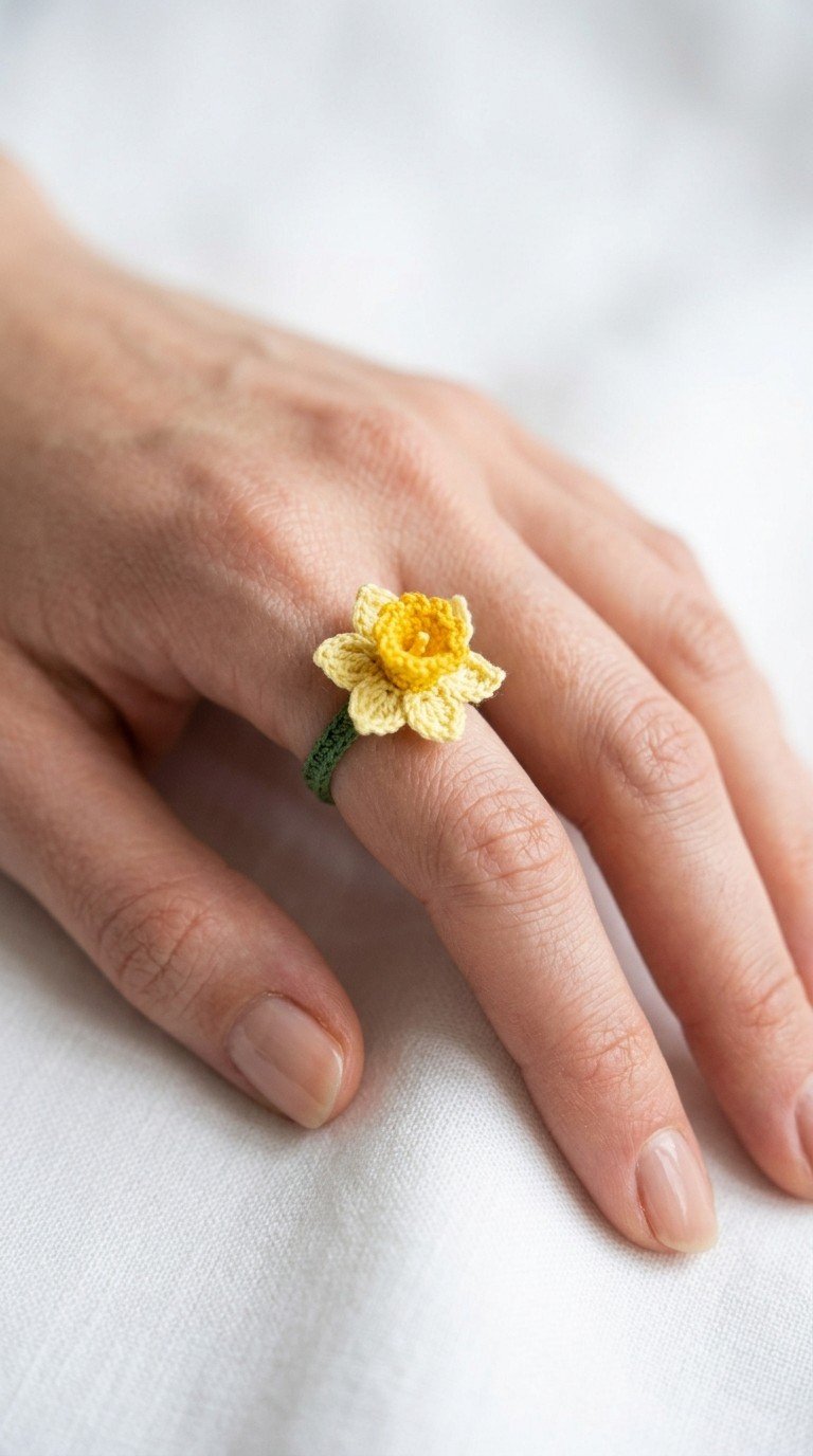 Crochet Daffodil Ring Pattern: Wearable Spring Blossom