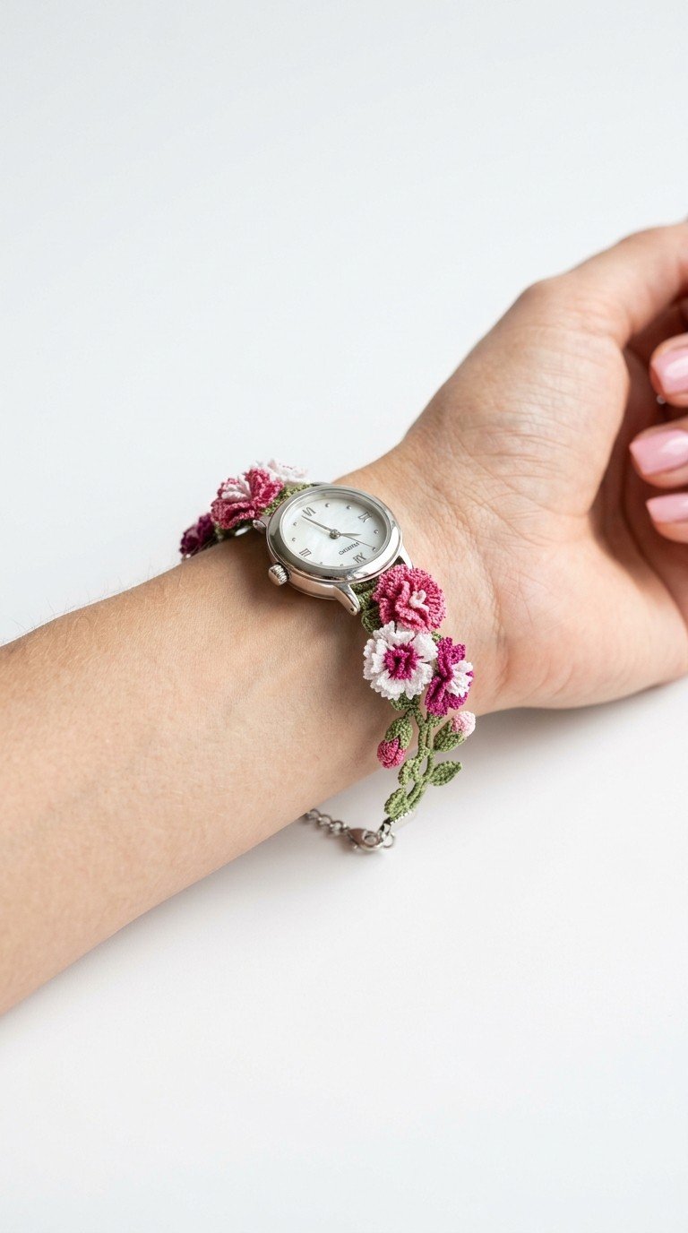Elegant Crochet Floral Watch Strap Pattern: A Blooming Accessory
