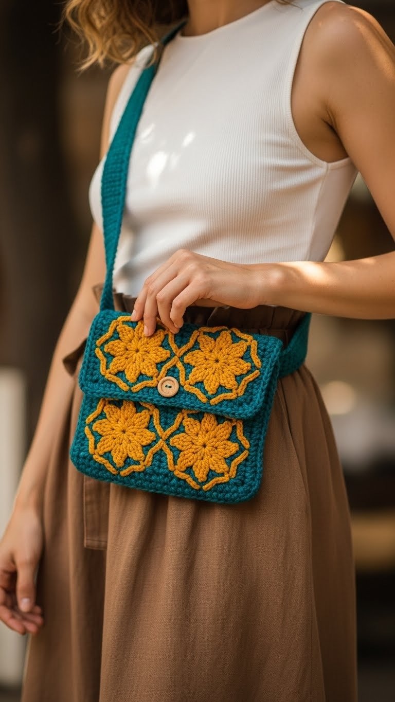 Boho Blossom Crochet Crossbody Bag Pattern: Your Next Floral Project!