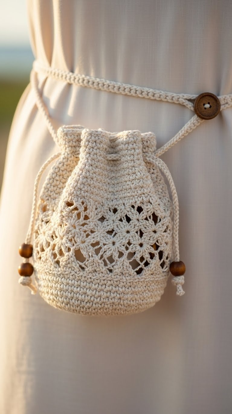 Boho Chic Crochet Drawstring Pouch Pattern: Stylish & Versatile Belt Bag