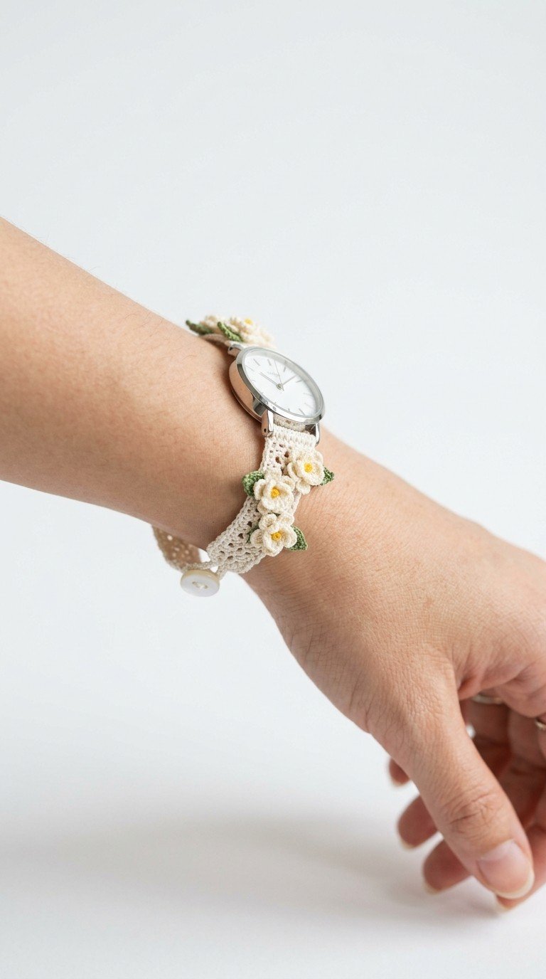 Crochet Floral Watch Strap Pattern: A Blooming Accessory for Your Wrist