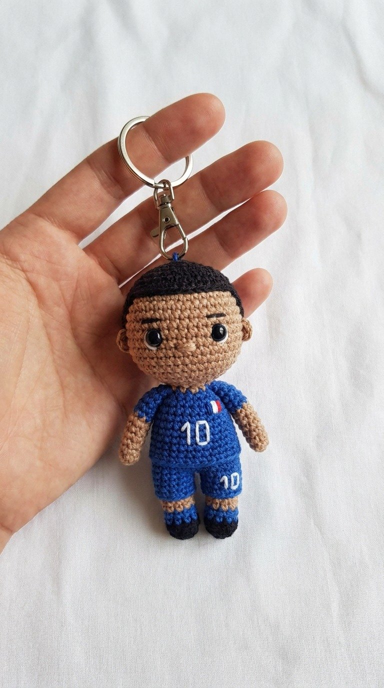 Score Big with This Amigurumi Soccer Player Keychain Crochet Pattern