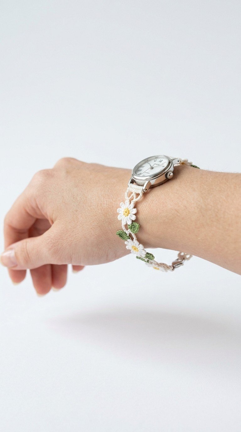 Bloom Your Wrist: A Delightful Crochet Daisy Watch Strap Pattern