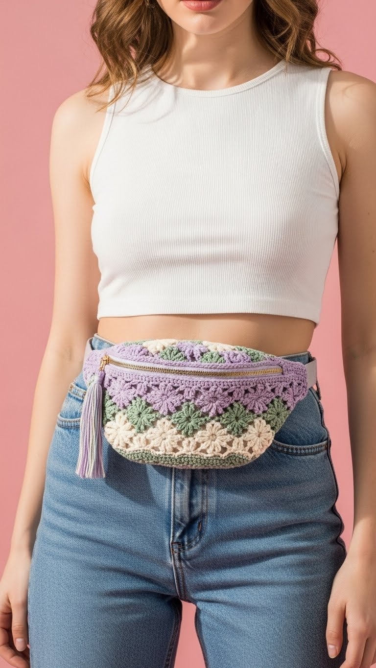 Blossom Belt Bag: A Stylish Floral Crochet Fanny Pack Pattern