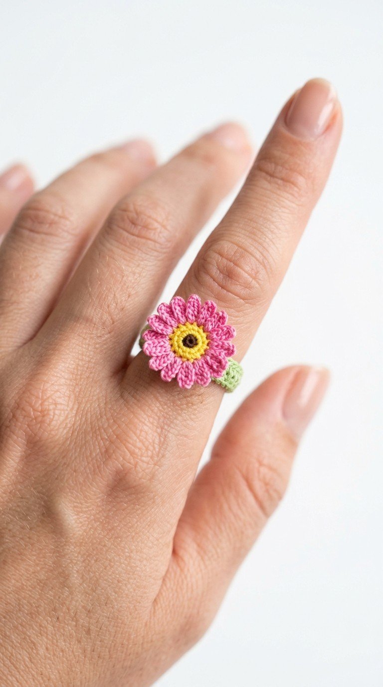 Blossom Your Style: Easy Crochet Flower Ring Pattern for a Touch of Spring