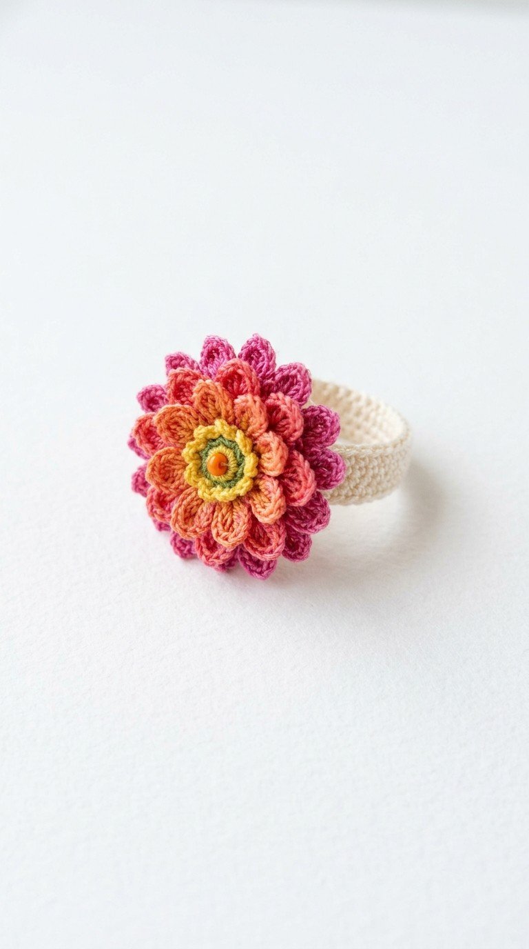Crochet Flower Power Ring: A Vibrant DIY Floral Jewelry Pattern