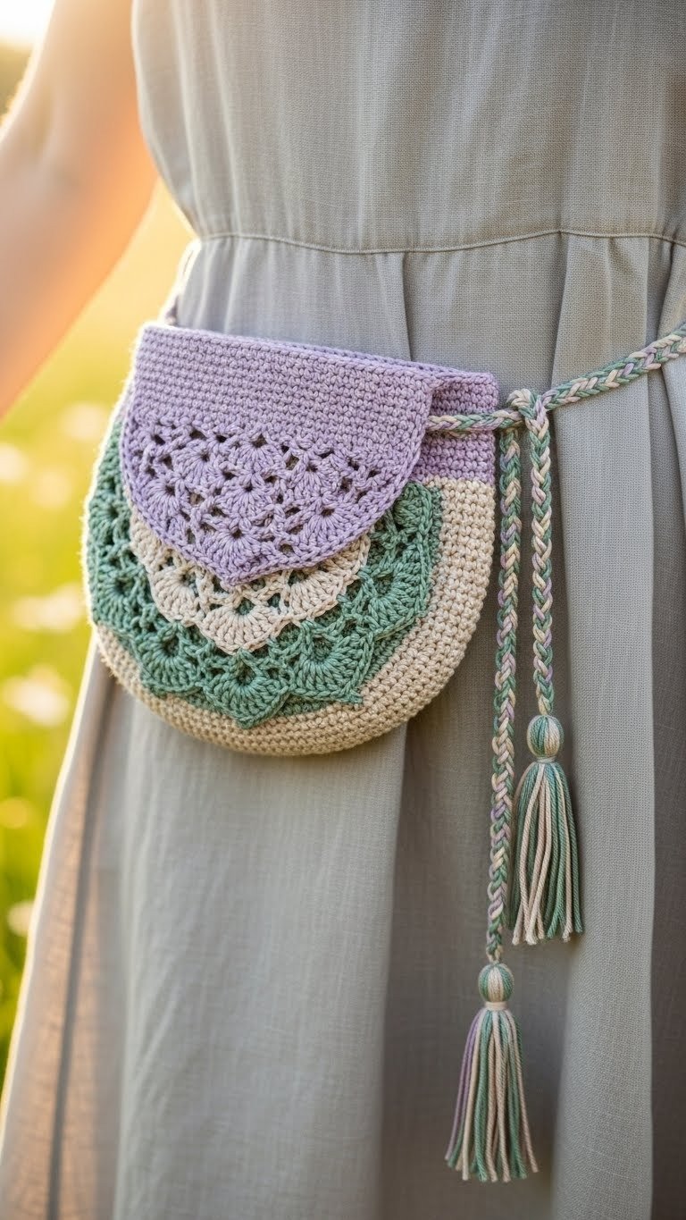 Ethereal Shell Stitch Crochet Belt Bag: A Boho Accessory Pattern