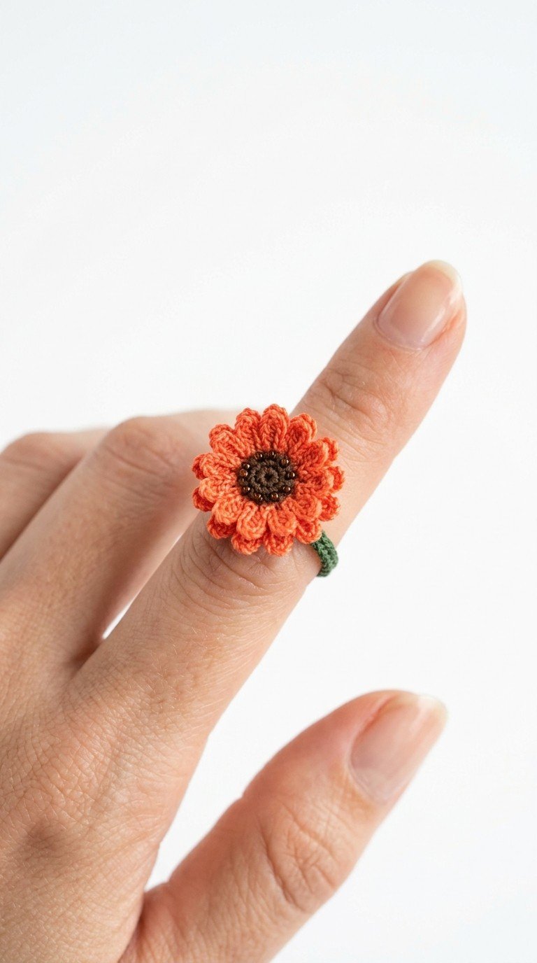 Bloom with Style: Easy Crochet Flower Ring Pattern
