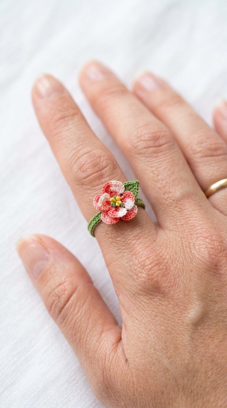 Delicate Blossom Crochet Ring: Free Pattern for a Floral Accessory