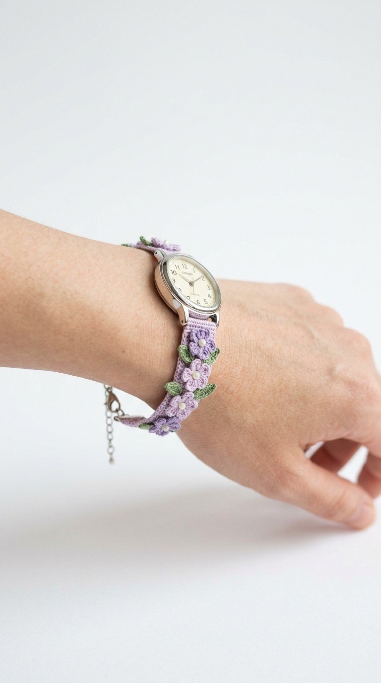 Elegance in Bloom: Crochet Your Own Floral Watch Band