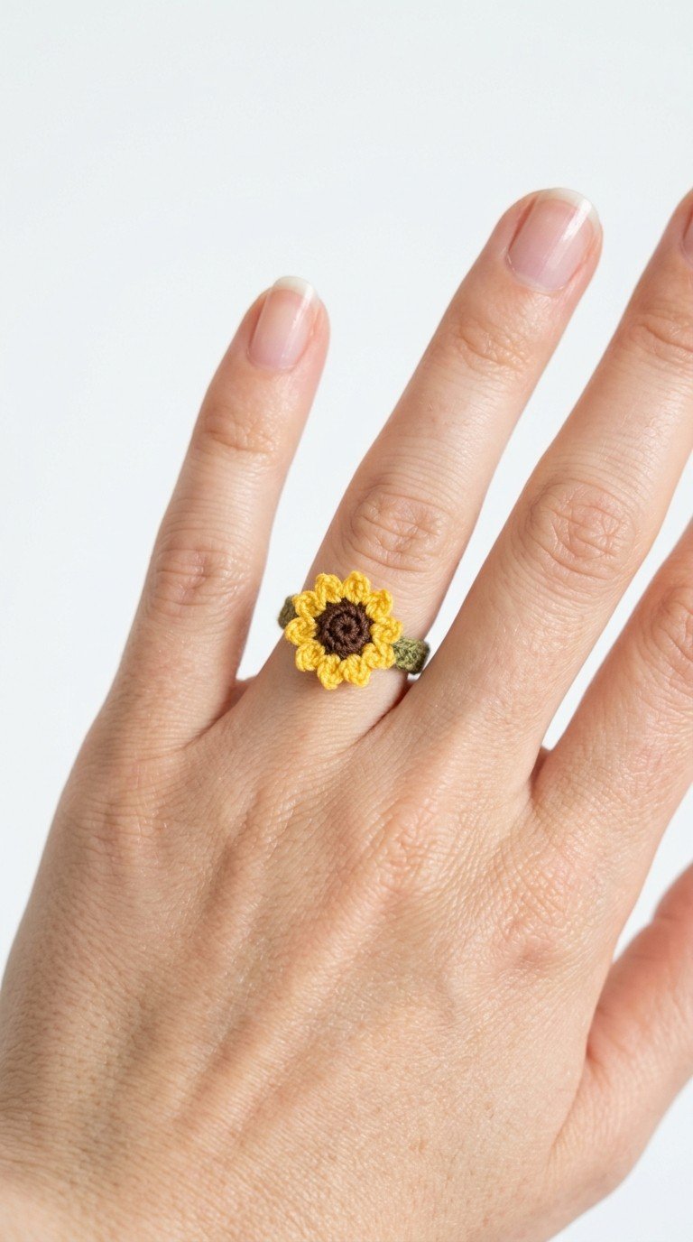 Crochet Sunflower Ring Pattern: Craft Your Own Wearable Sunshine!