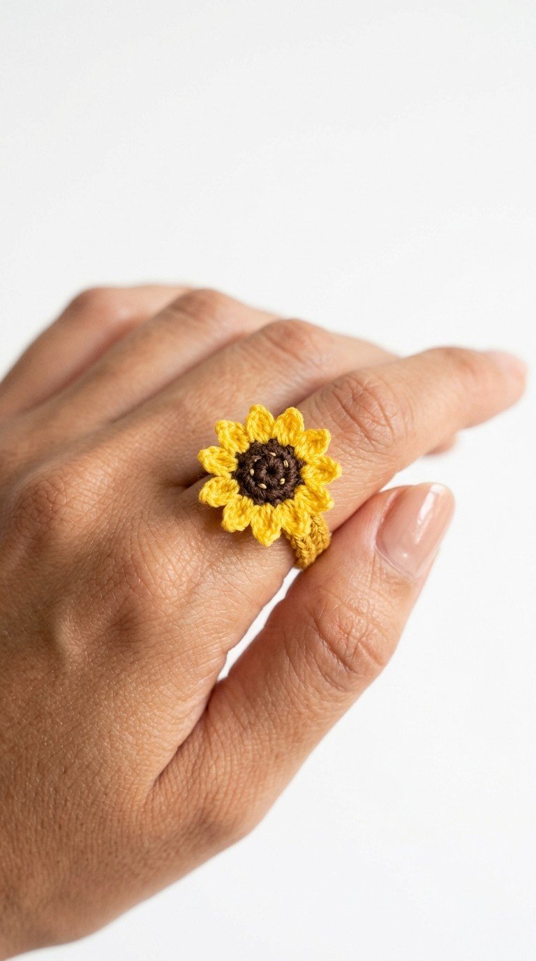 Crochet Sunflower Ring Pattern: Craft Your Own Sunshine Accessory!