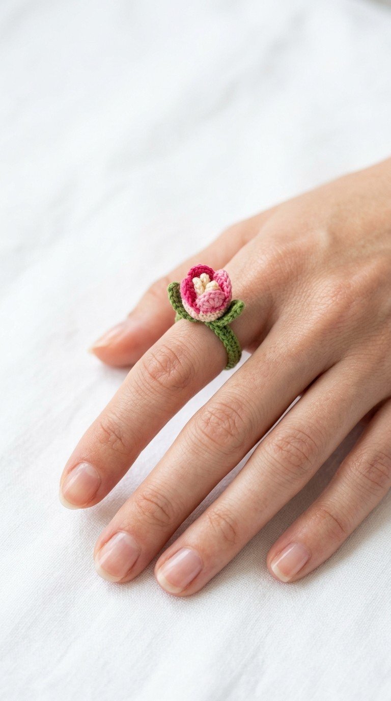 Blossom & Adorn: Craft Your Own Delicate Crochet Flower Ring