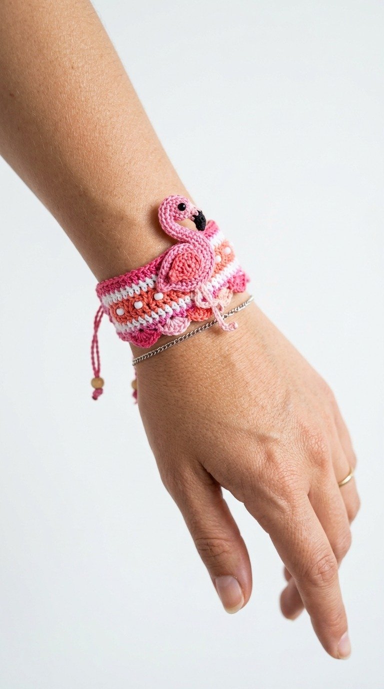 DIY Crochet Flamingo Bracelet Pattern: The Ultimate Summer Accessory