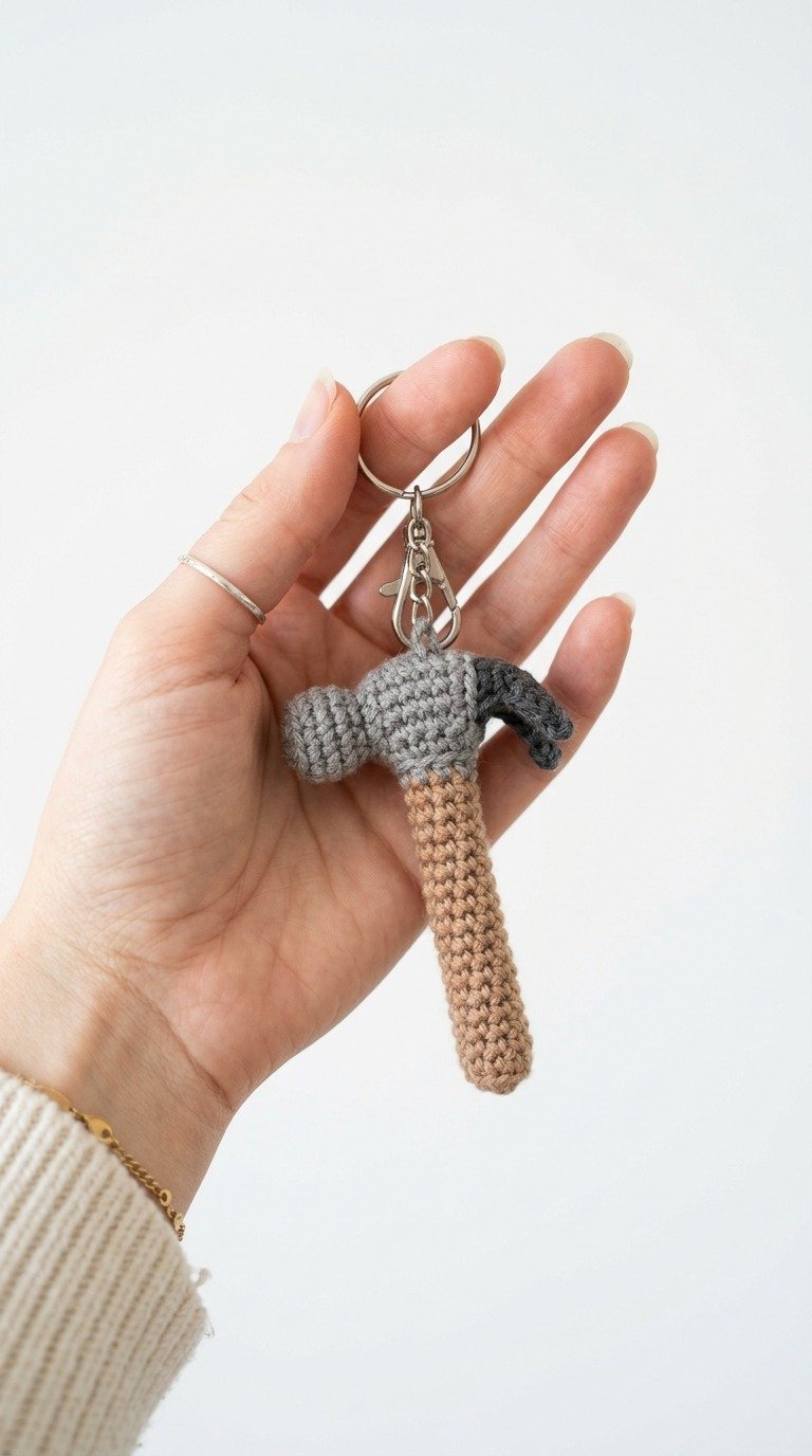 Free Crochet Hammer Keychain Pattern: Cute Amigurumi Tool