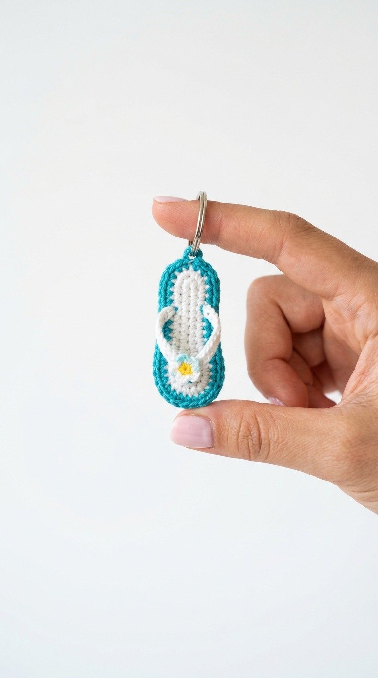 How to Crochet a Mini Flip-Flop Keychain: Free Pattern